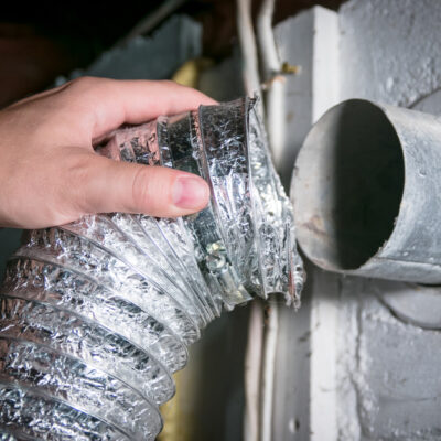 Flexible,Aluminum,Dryer,Vent,Hose,,Removed,For,Cleaning/repair/maintenance.